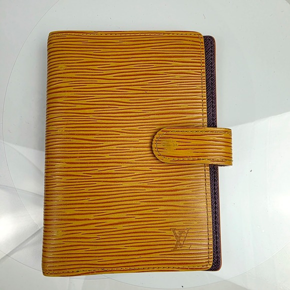 LOUIS VUITTON Yellow Epi Agenda PM Day Planner Cover Leather - Picture 1 of 12